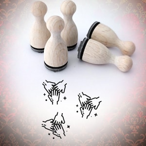 Mini Timbre Paix Mains Mains Symbole Timbre