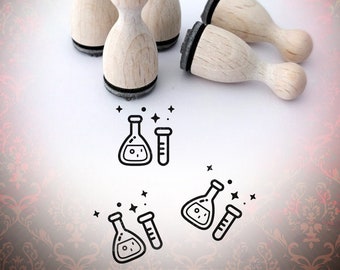 Ministempel Chemie Reagenzglas Stempel