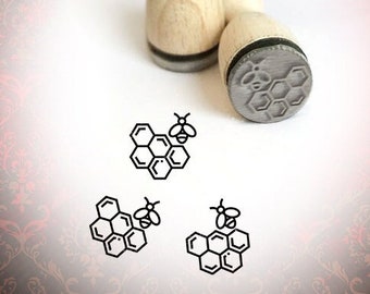 Mini Stamp bee and honeycomb