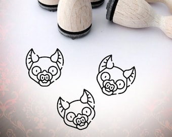 Bat Animal Face Ministamp