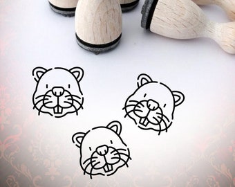 Beaver Animal Face Ministamp