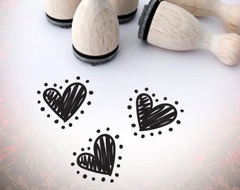 Doted Line Heart Love Mini Stamp