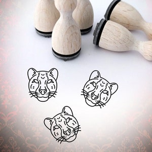 Panther Tier Gesicht Ministempel Stempel