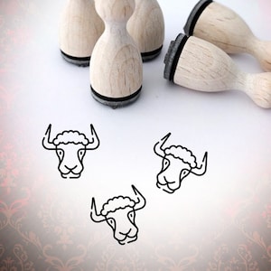 Tampon en caoutchouc pour mini-tampon en forme de visage d'animal de yak