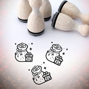 Sac cadeau Noël hiver timbre mini timbre