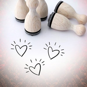 Herz mit Strahlen Love Mini Stempel Mini-Stempel