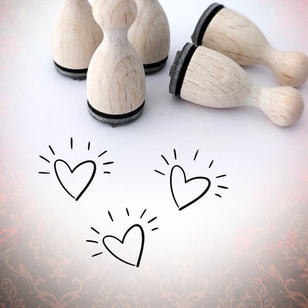 Herz mit Strahlen Love Mini Stempel Mini-Stempel