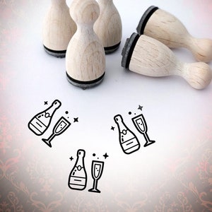Champagner Sekt Glas  MiniStempel Stempel