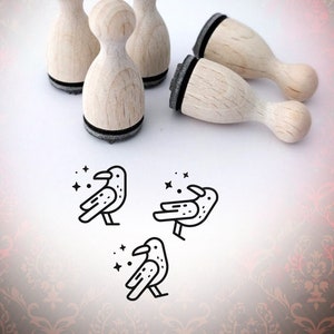 Krähe Magie Ministempel Stempel