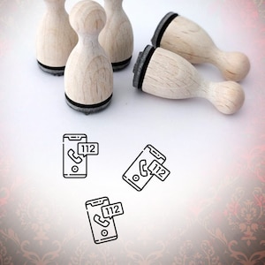 Notruf 112 Handy Blaulicht Stempel Mini-Stempel