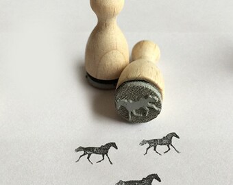 Stempel « Pferd Stute und Fohlen » Adressenstempel Motivstempel Holzstempel