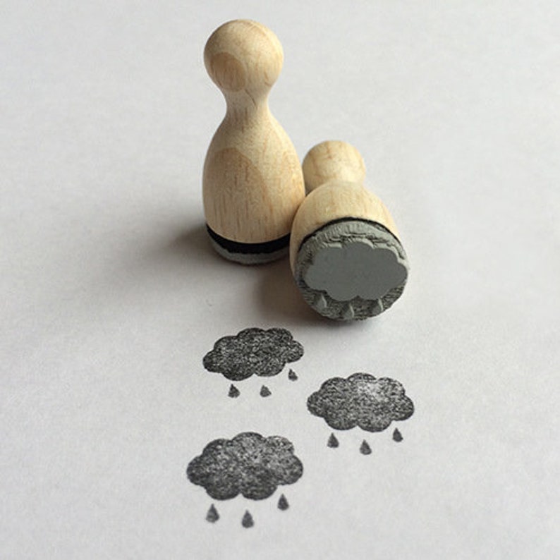 Regenwolke Regen Wolke Mini Stempel Mini-Stempel Bild 1