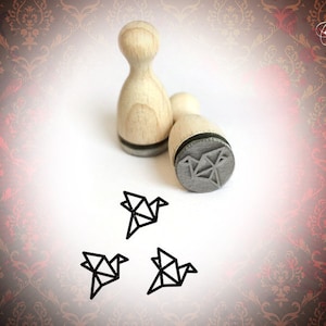 Rubber stempel origami duif