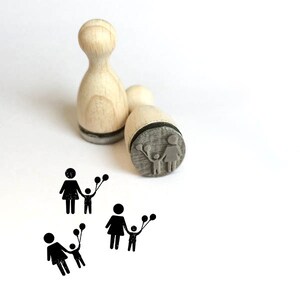 Mini bollo della famiglia con bambino di timbro di palloncini
