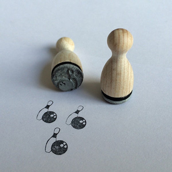 Bowling Pin und Kugel Mini Stempel Mini-Stempel