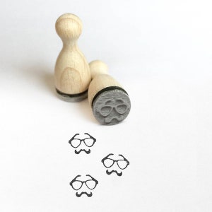 Glazen neus baard masker Rubberstempel Rubberstempel