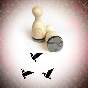 Rubber stamp origami Dove