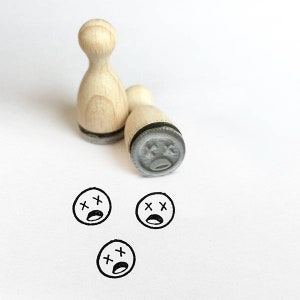Doodle Smilie Gezicht V1 Mini Stempel Mini Stempel
