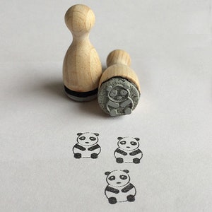 Schattige Panda, Panda bear Rubberstempel rubber stempel