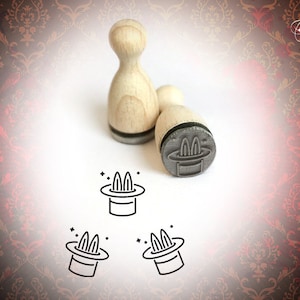 Chapeau magique mini timbre avec lapin