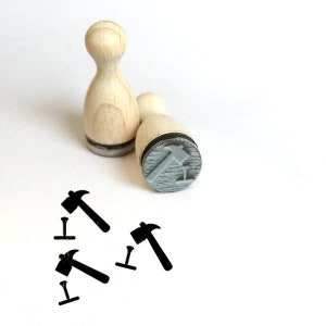 Hamer en spijker Rubberstempel Rubberstempel