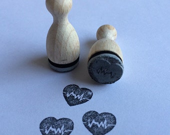 Herz mit Lebenslinie Mini Stempel Mini-Stempel