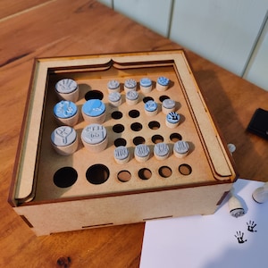 Stempelbox, Aufbewahrung für Ministempel 12mm + 20mm