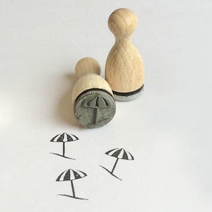 Parasol op het strand Rubberstempel rubber stamp