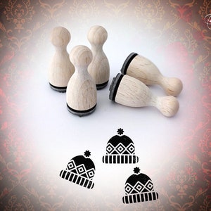 Wollmütze Wintermütze Mini-Stempel