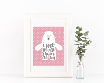 Descarga inmediata: Para imprimir te quiero más que puedo dar el arte de la pared / vivero arte / instantánea descargar