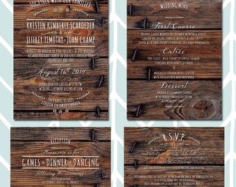 Invitación de boda rústica imprimible