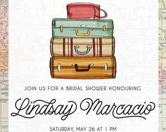 Invitación de ducha nupcial de viaje imprimible