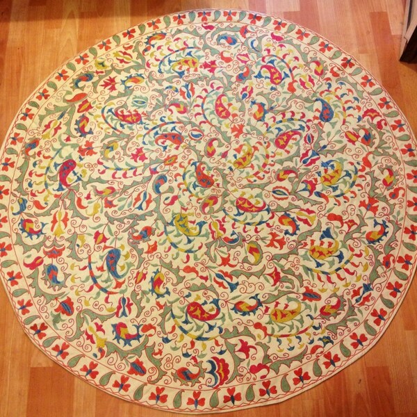 uzbek suzani table cover silk suzani uzbek textile round cover tribal suzani decorative table cover fast shipping by fedex