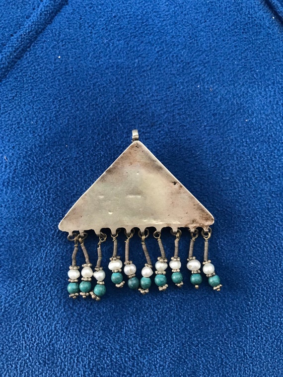 Vintage uzbek silver necklace jewelry, handmade w… - image 5