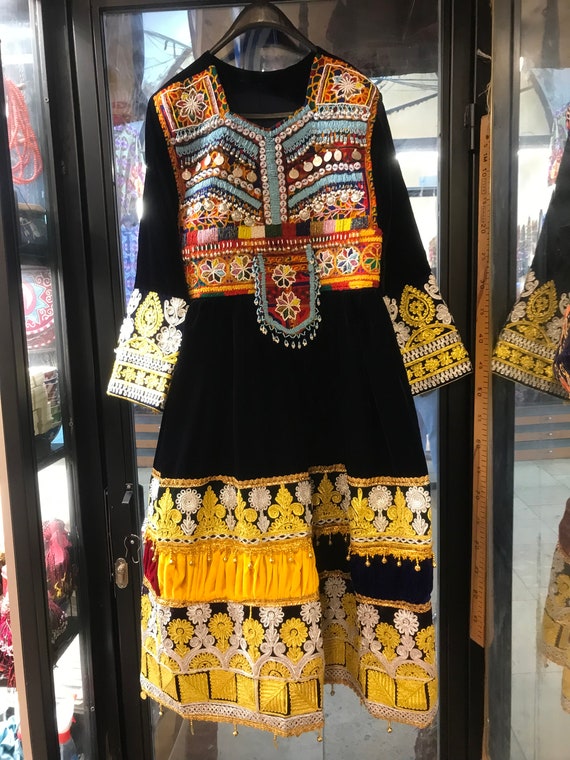 Afghan kuchi ethnic dress vintage asian traditiona