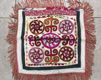 Antique Kyrgyzstan Textile, Embroidered Table Cover, Wall Hanging Cover