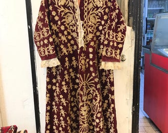 Vintage handmade Turkish ottoman dress ethnic clothing, embroidery dress