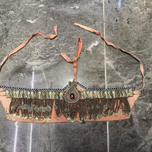 Vintage kuchi ethnic alphaca fascia jewelry, handmade headband, historically headwear accessories, ethnic tribal jewelry