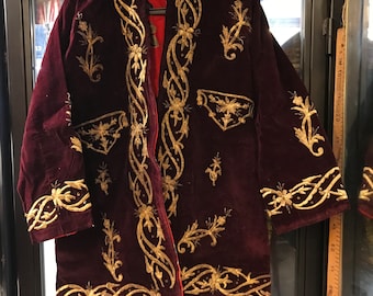 Antique ottoman jacket, silver thread embroidery jacket, Handmade turkish jacket, Ethnic Tribal embroidery jacket, Unique jacket coat
