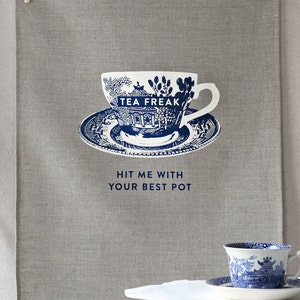 tea freak linen tea towel image 1