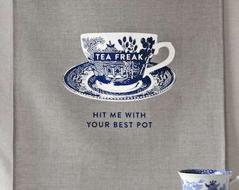 tea freak linen tea towel