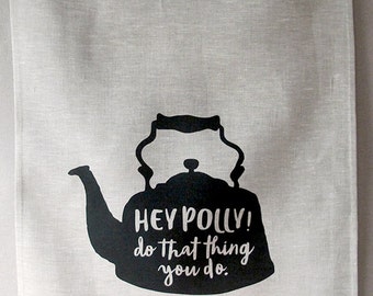 hey polly linen tea towel (oatmeal)