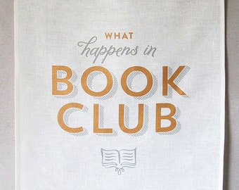book club linen tea towel