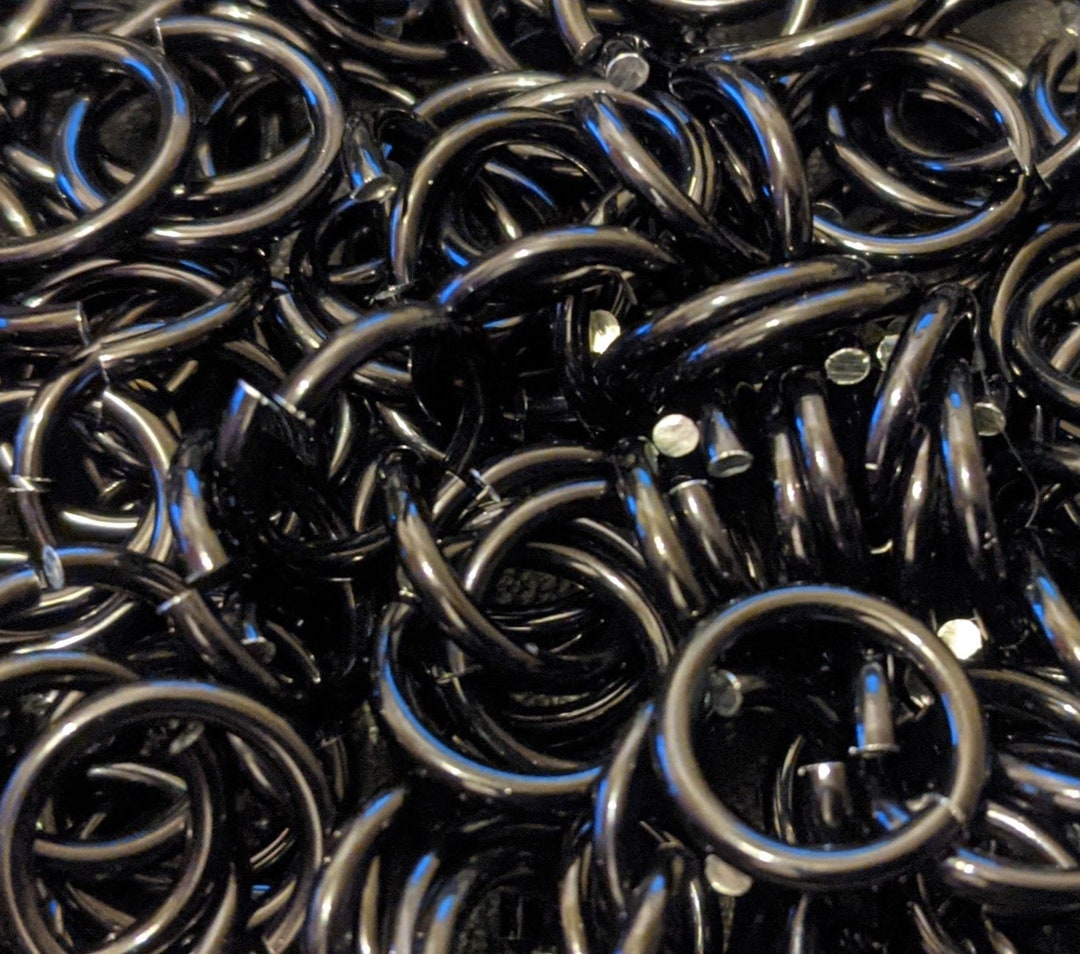 Black Anodized Aluminium Chainmail Jump Rings 16 Gauge 5/16 Inner