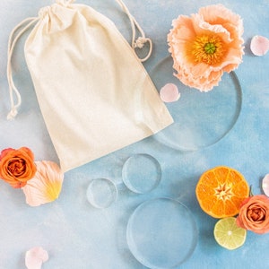 Blocos de estilo de acrílico redondos - Kit de colocação plana para casamento - Elevadores de exibição modernos - Adereços de fotografia