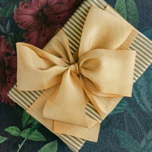 Antique Gold Silk Ribbon: Hand-Dyed Luxury Invite Ribbon