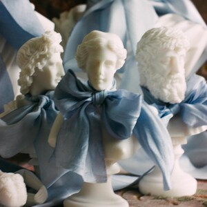 Hand dyed silk ribbon in French blue for bridal details and wedding stationery