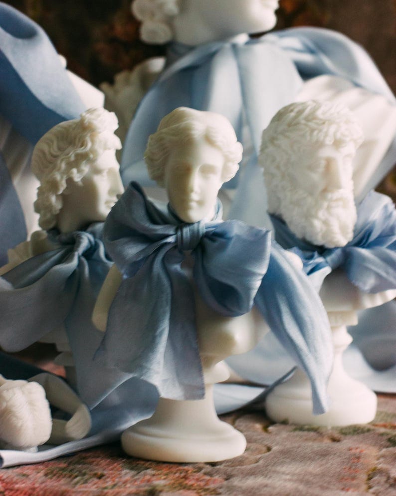 Hand dyed silk ribbon in French blue for bridal details and wedding stationery