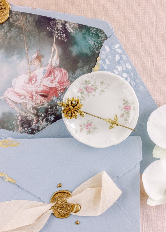 ANTIQUE Styling Dish for Flat Lay - Floral Flat L… - image 1