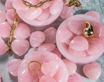 Rose Quartz Heart Pocket Crystal - Pink Crystal Gift